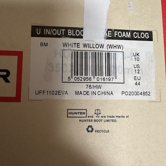 Hunter Womens In/Out Bloom Algae Foam Willow White Slip On Clogs Size 12 NIB - Picture 9 of 13